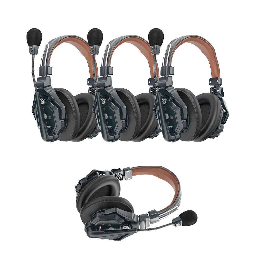 Solidcom C1 Pro 4S DH Wireless Intercom System with 4 Double Ear Noise Cancelling Headsets - Long Range Communication for Construction, Warehouses & Event Teams