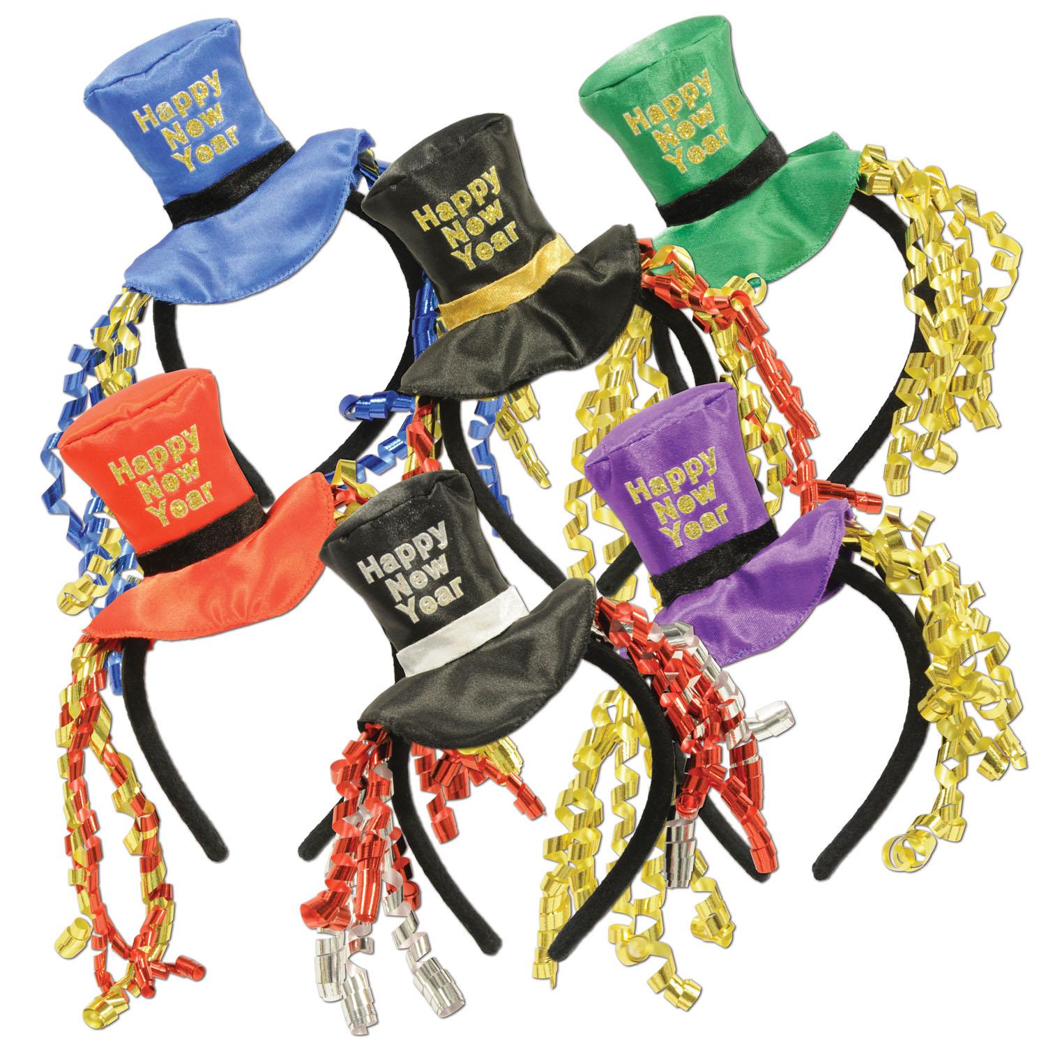 12 Pack Happy New Year Headbands - Party Favors for New Year's Eve, Birthday, and Celebration Events - Fun and Festive Accessories for Adults and Kids