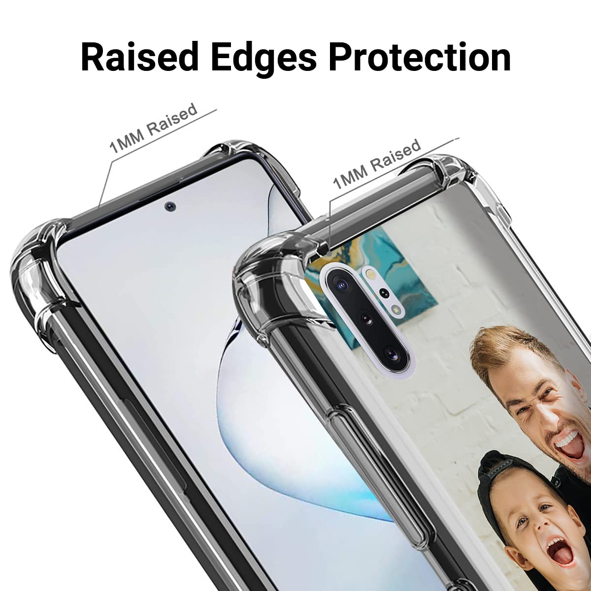 Custom Samsung Galaxy Note10 Plus Phone Case - Ultra Thin Clear TPU Bumper with Shock Absorption & Personalized Photo Printing | Perfect for Everyday Protection & Style