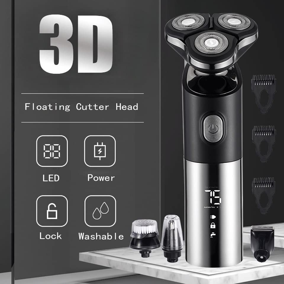 Best Electric Razor for Men - USB Rechargeable Wet/Dry Waterproof Shaver & Beard Trimmer - Perfect for Travel, Home & Gym Use