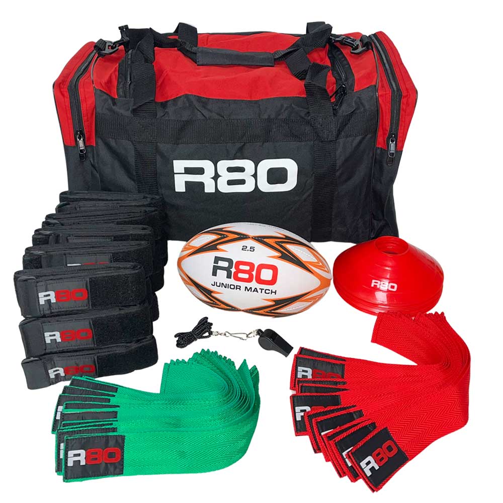 R80 Junior Rippa Rugby Game Sets - 10 Player Team Kit for Kids | Perfect for Youth Rugby Training, School PE Classes & Backyard Sports Games