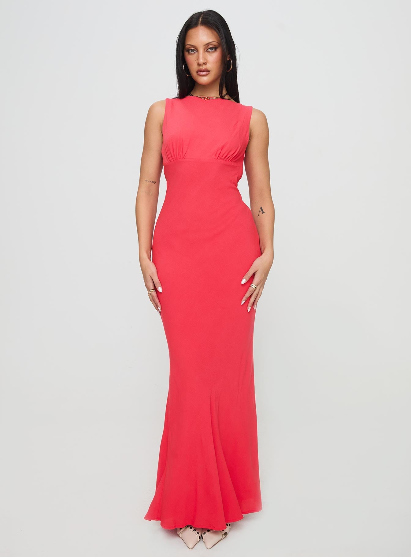 Bourne Maxi Dress for Women - Flowy Red Long Summer Dress with Pockets | Perfect for Beach, Vacation, and Casual Outings