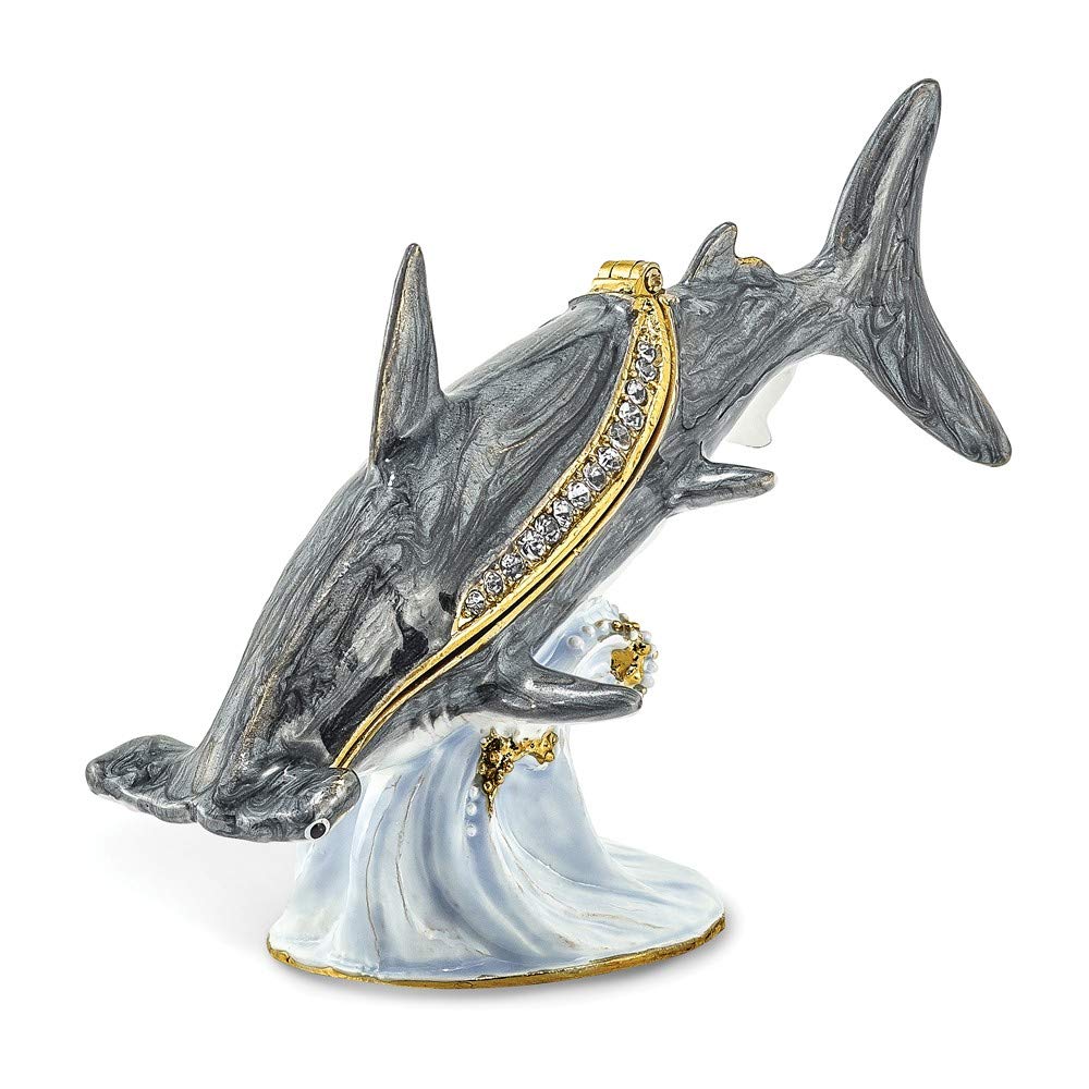 Jewels By Lux Bejeweled Azure Turtle Trinket Box - Elegant Jewelry Storage for Home Decor & Gift Giving
