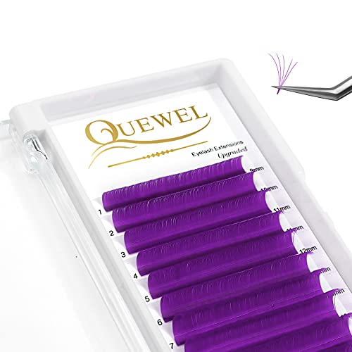 Purple 3D/5D-20D Volume Lash Extensions - 0.07 C Curl 9-16mm Mixed Lengths | Easy Fanning, Rapid Blooming Flower Effect | Professional Salon Quality False Eyelashes for Dramatic Eye Makeup & Special Occasions