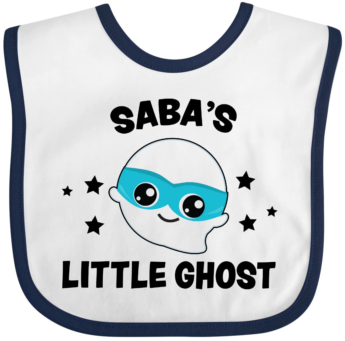 Inktastic Cute Saba's Little Ghost with Stars Baby Bib - Soft & Absorbent Drool Bib for Infants & Toddlers - Perfect for Feeding, Teething & Everyday Use