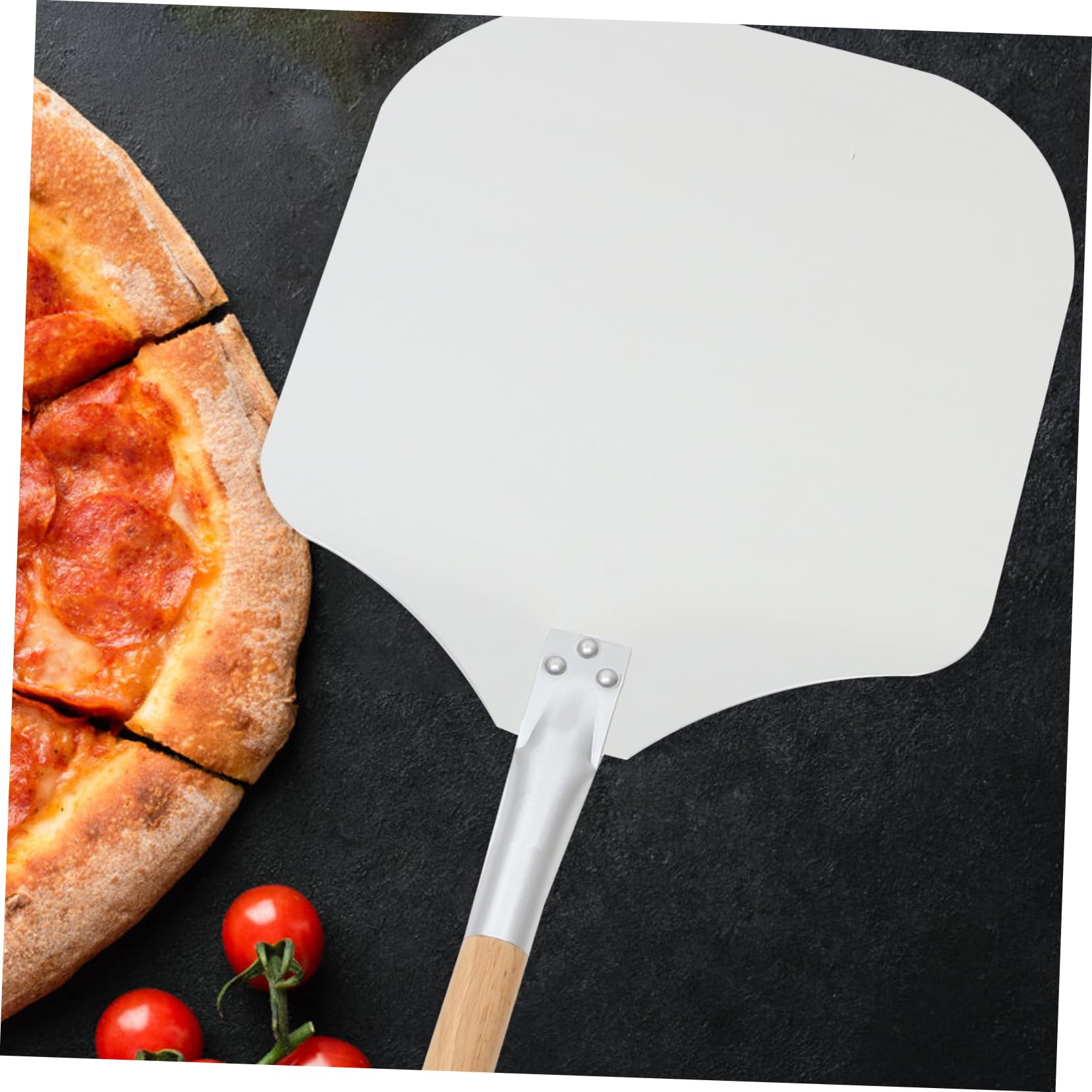 2-Piece Pizza Spatula and Cutter Set - Stainless Steel Pizza Shovel, Cake Transfer Tool & Pancake Cutter - Essential Baking Supplies for Home Kitchen, Restaurants, and Pizza Parties
