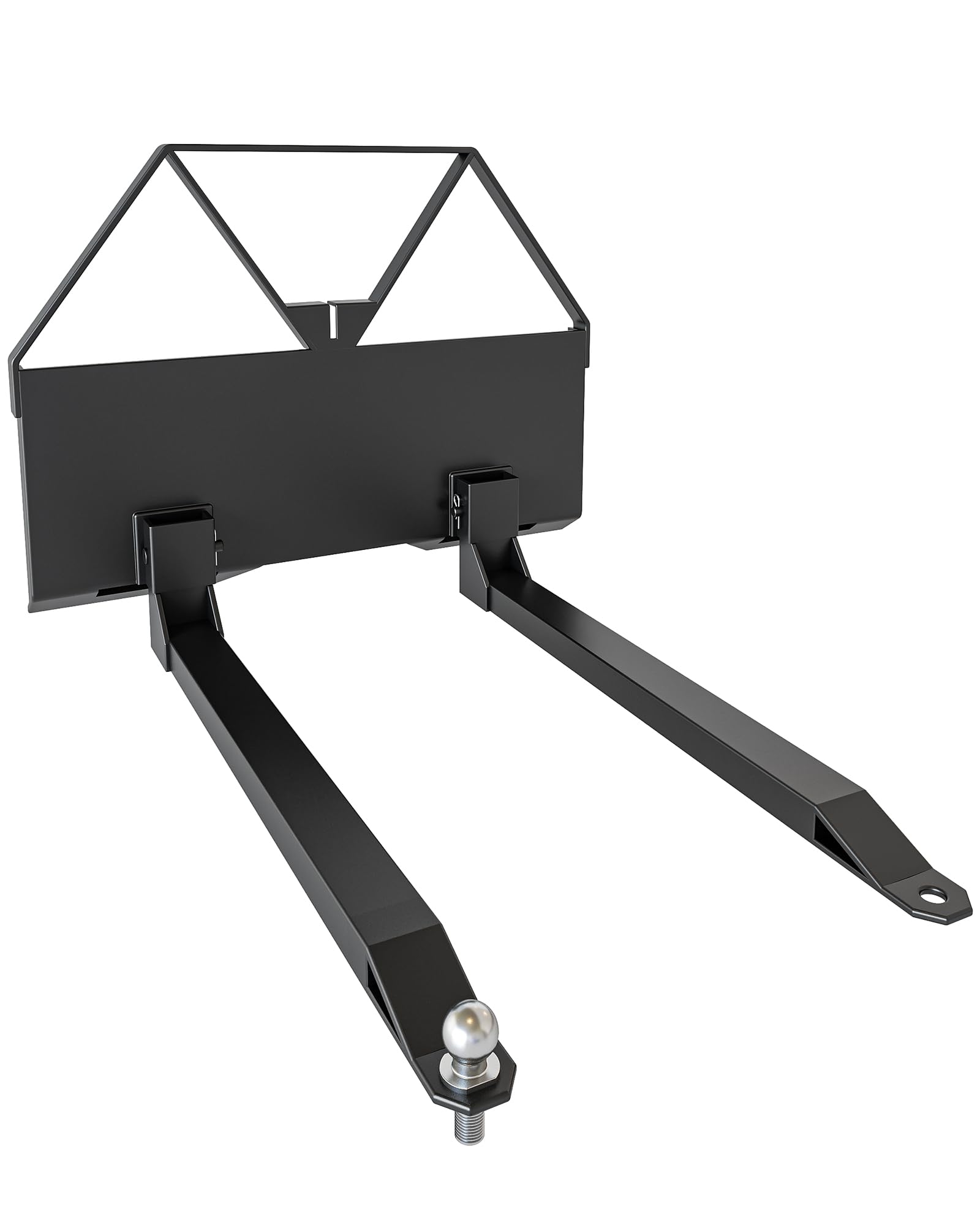 Heavy Duty Pallet Forks 2600 LBS Capacity with Trailer Hitch Ball - Q235 Steel Tractor Attachments for Farming, Warehouse & Construction Equipment - Perfect for Lifting, Moving Pallets and Material Handling