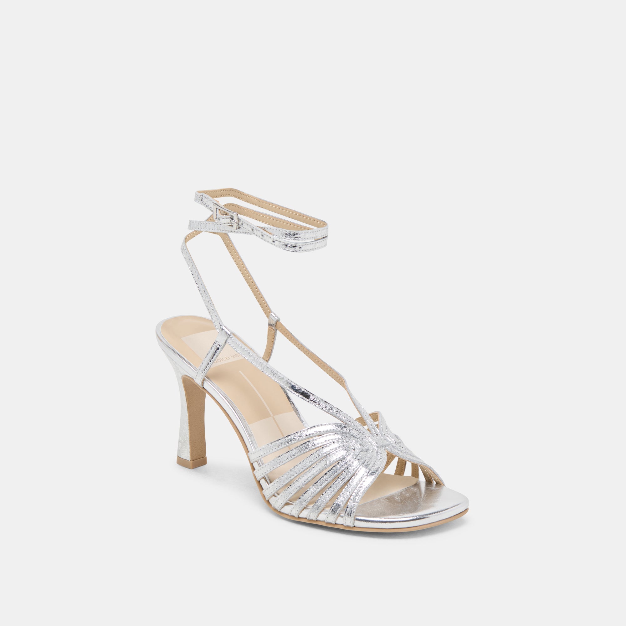 NIVANA Women's Silver Distressed Leather High Heels - Stylish & Comfortable for Parties, Weddings & Evening Events