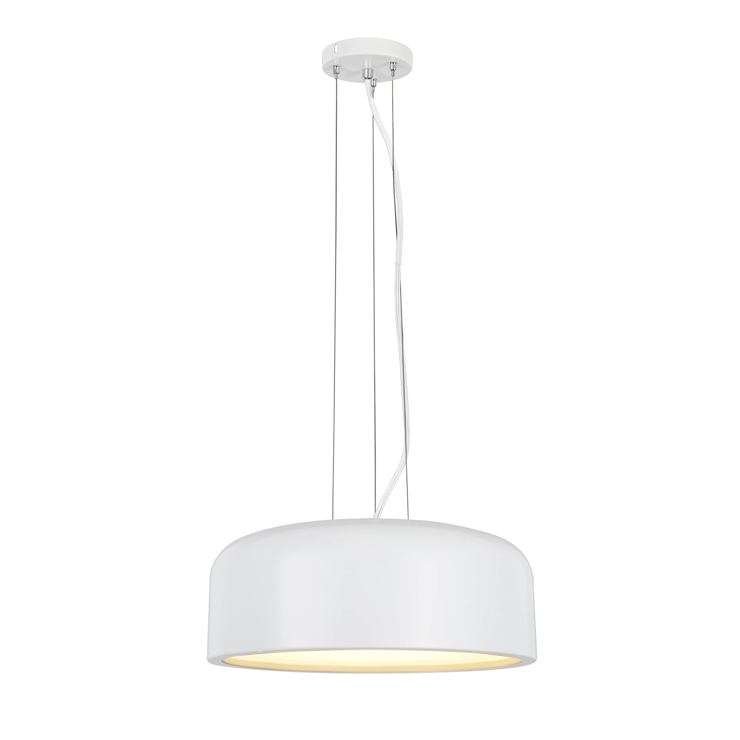 Aspen Creative 61066-2 Adjustable LED Mini Pendant Ceiling Light - Modern White Metal Shade, 5.5