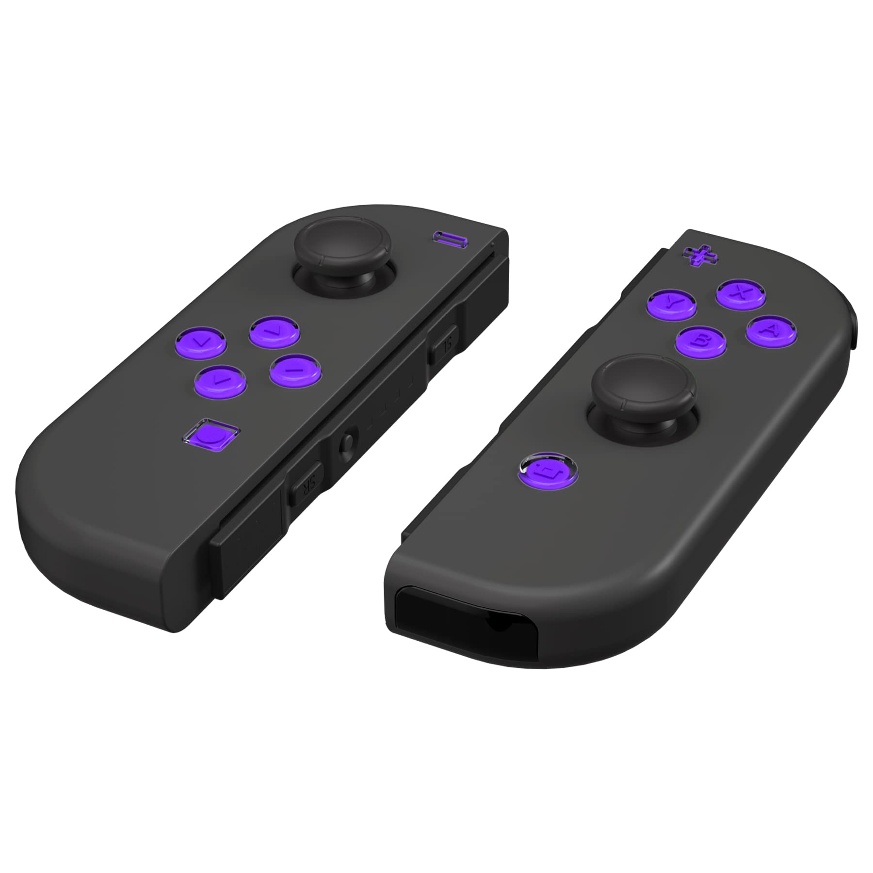 eXtremeRate Purple & Clear Two-Tone Jelly Buttons for Nintendo Switch JoyCon - Custom ABXY Direction Home Capture + - Keys with Symbols, DIY Replacement Face Buttons for Switch & Switch OLED | Perfect for Gaming Enthusiasts & Controller Modders