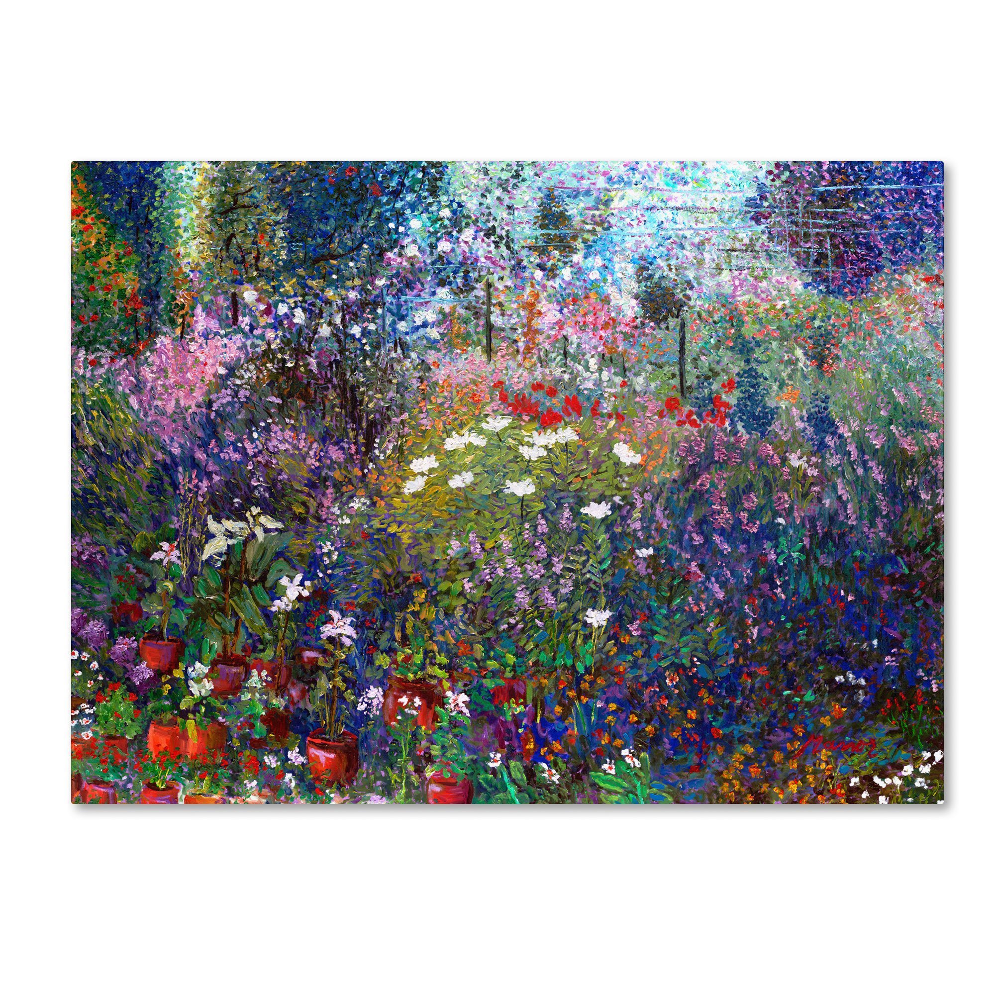 Trademark Fine Art Garden in Maui II Canvas Wall Art Print by Manor Shadian - 35x47 Inches - Tropical Hawaiian Landscape Painting for Living Room, Bedroom & Office Decor