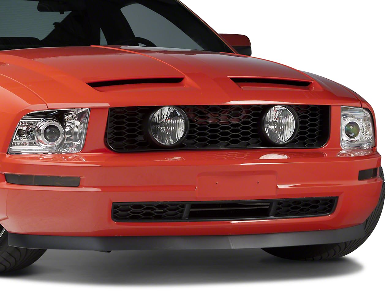 GT Style Pony Delete Grille with Fog Lights for 2005-2009 Ford Mustang V6 | Upgrade Front Grille for Enhanced Style & Airflow | Perfect for Car Shows & Performance Upgrades