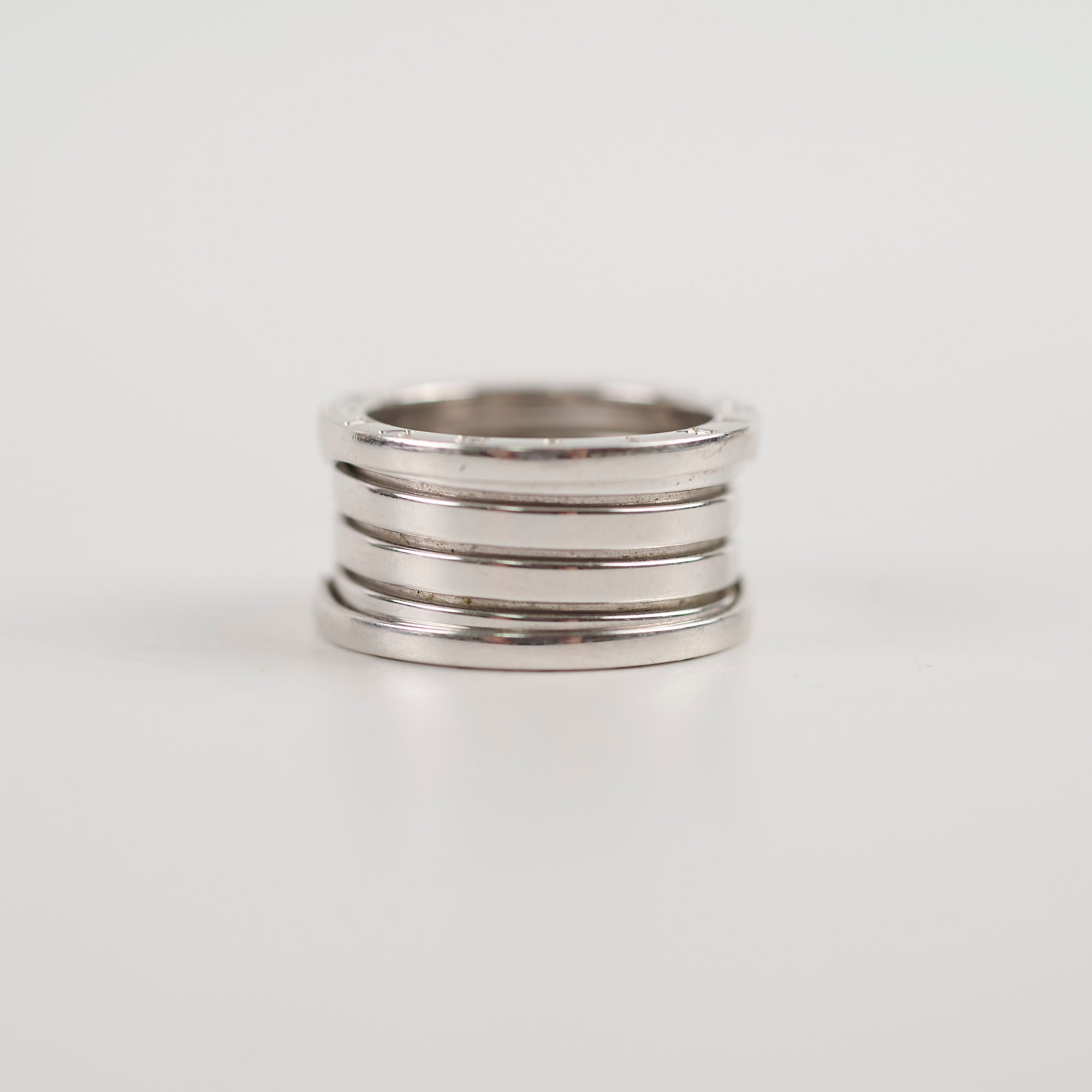 Bulgari B.Zero1 18K White Gold Ring - Size 56 (US 7.5) for Women | Luxury Italian Jewelry for Special Occasions & Gifts