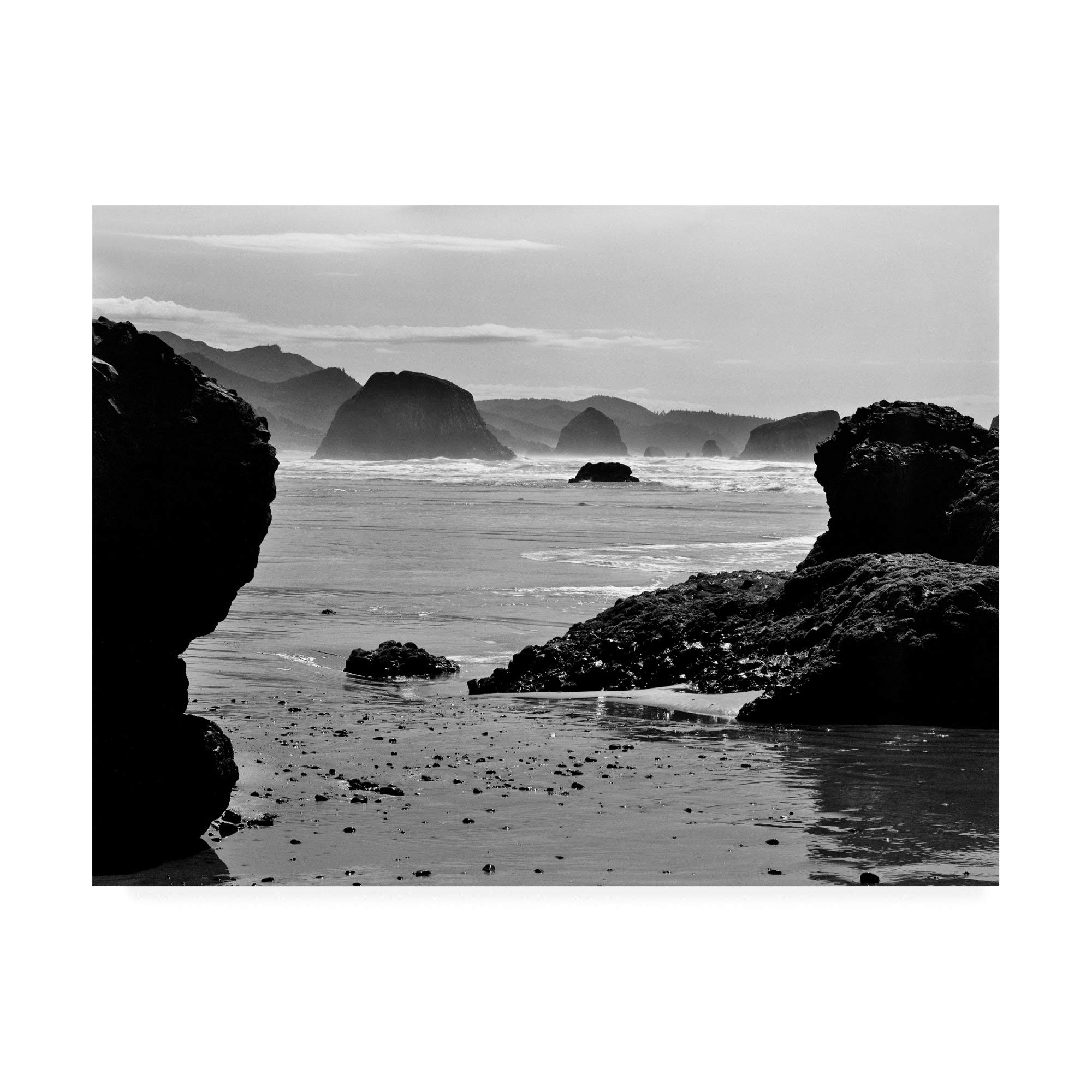 Monte Nagler Canon Beach Rocks Fine Art Print - 35x47 Inch Coastal Wall Decor for Living Room, Bedroom & Office | Trademark Fine Art