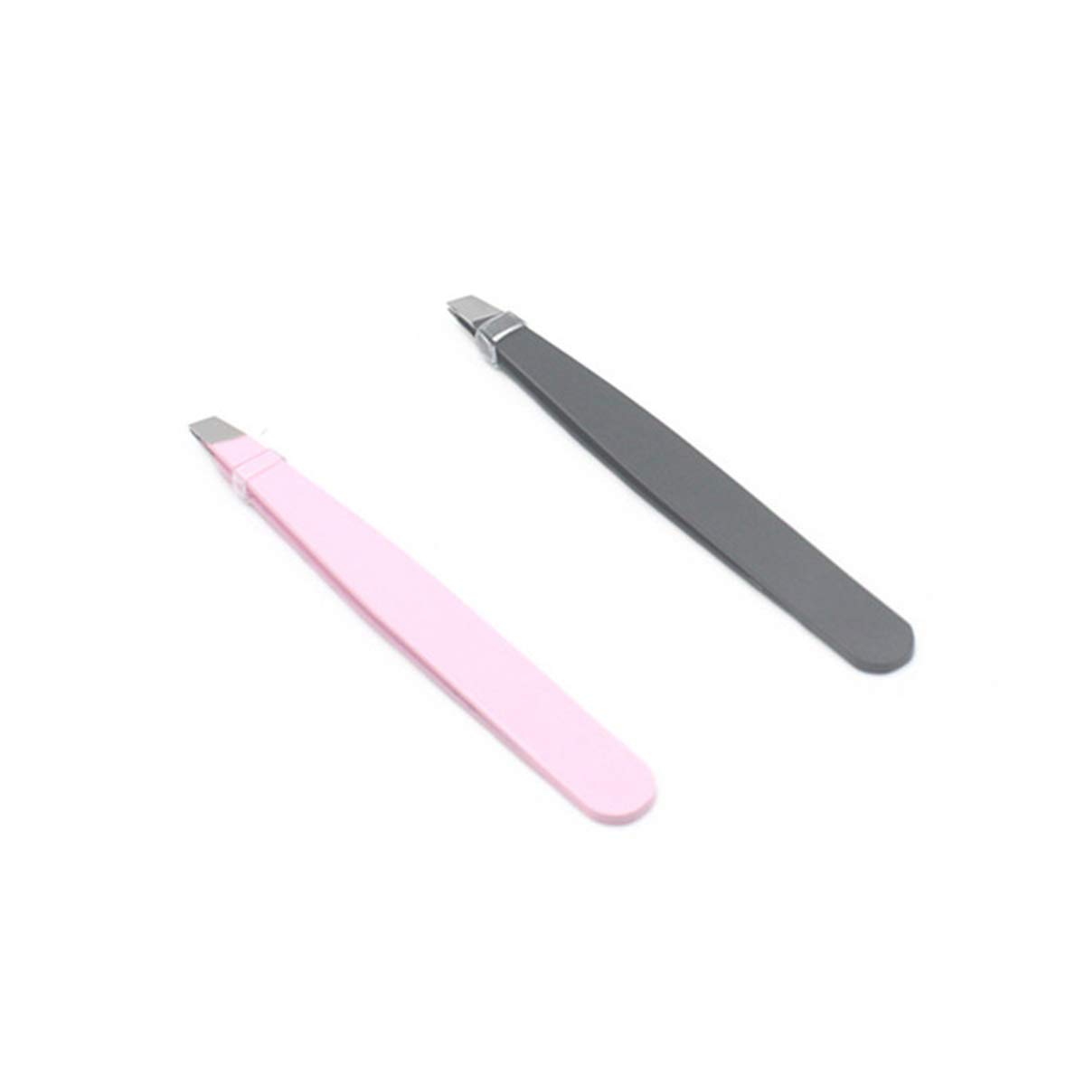 Professional Stainless Steel Eyebrow Tweezers - Slanted Hair Removal Tool for Precise Grooming, 1PC Black & Pink Beauty Tweezers for Eyebrow Shaping, Makeup Kit Essential - Perfect for Home Use, Travel & Salon Professionals