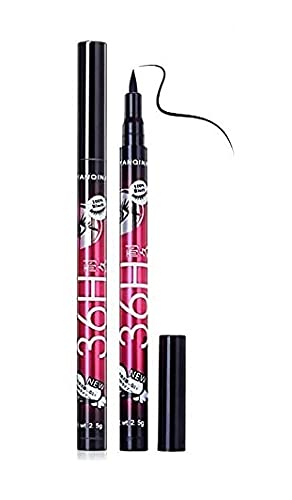 D.B.Z. 36H Black Waterproof Liquid Eyeliner - Long Lasting Smudge Proof Eye Makeup Pencil - Professional Eyeliner for Winged Liner & Eye Shadow - Perfect for Daily Use, Party & Special Occasions (Pack of 2)