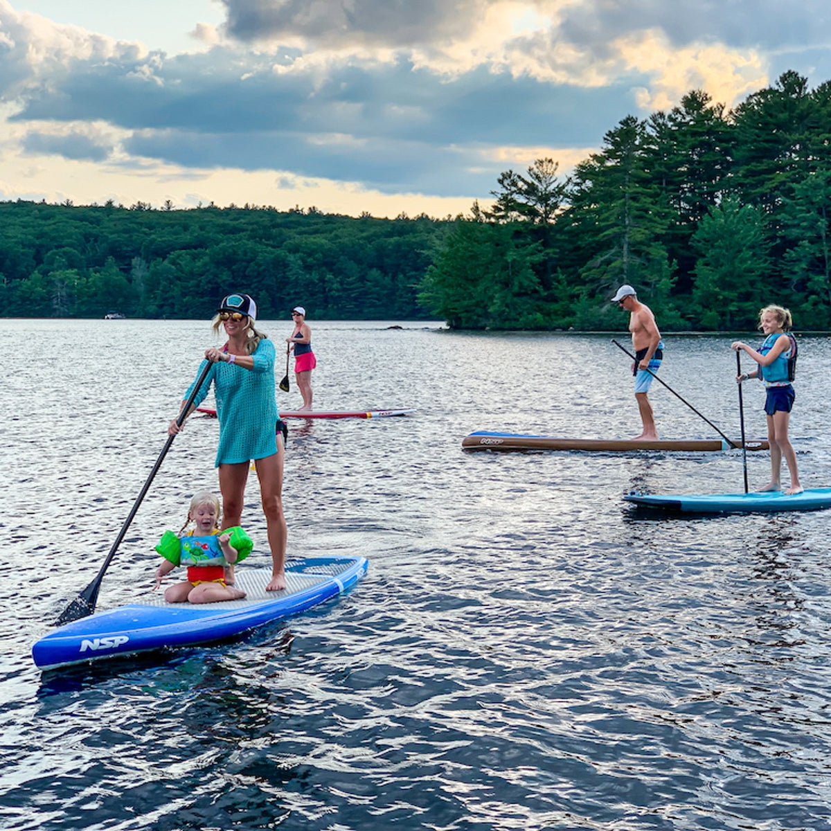 NSP Elements Flatwater 12' Inflatable Stand Up Paddle Board - Lightweight & Durable SUP for Beginners & Professionals - Perfect for Lakes, Rivers & Calm Waters