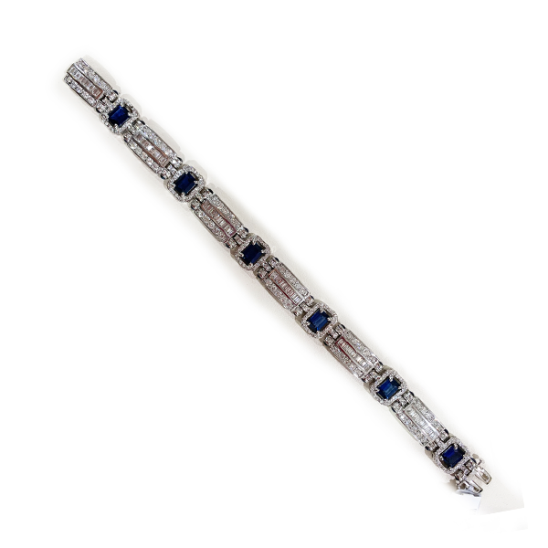 14K White Gold Sapphire Bracelet for Women - Elegant Blue Gemstone Jewelry Gift for Birthday, Anniversary & Special Occasions