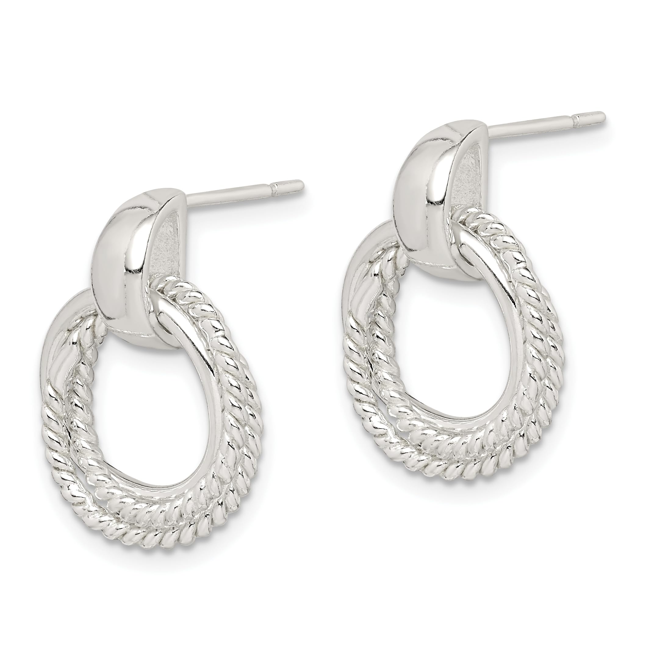 925 Sterling Silver Twisted Post Drop Dangle Earrings for Women - Elegant Handmade Jewelry Gift for Birthday, Anniversary & Special Occasions | Hypoallergenic & Tarnish Resistant
