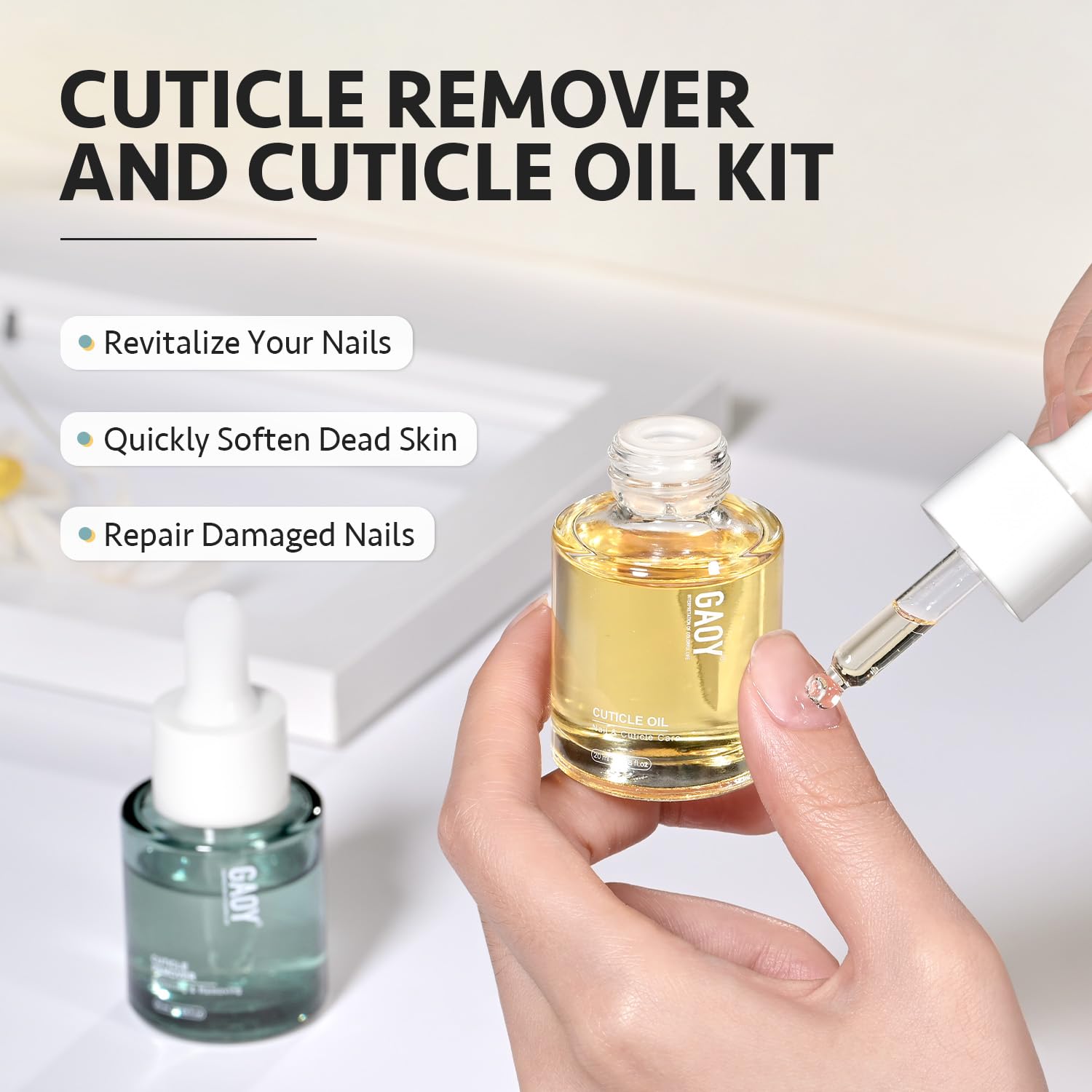 Professional GAOY Cuticle Care Kit & Clear Builder Gel for Strong, Healthy Nails - Perfect for DIY Manicures, Nail Salons & At-Home Nail Care