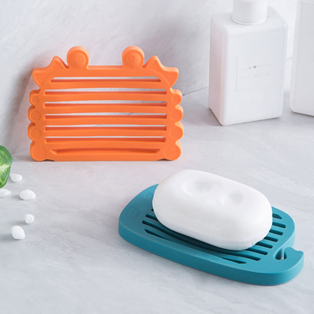HEMOTON 3-Piece Hollow Soap Dish Set with Drain - Non-Slip Soap Holder for Bathroom, Shower, Kitchen & Laundry Room - Perfect for Shower Caddies, Vanity Organizers & Sink Countertops