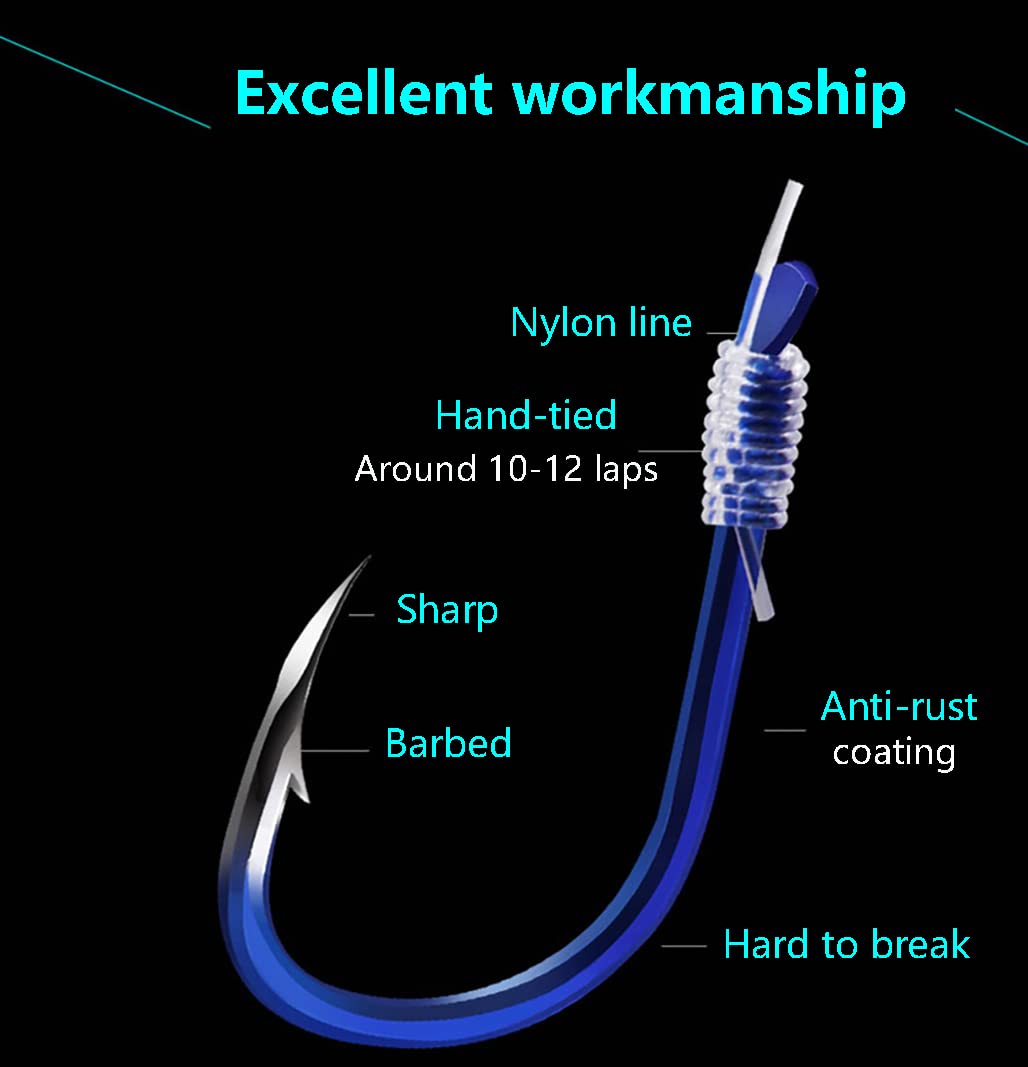 20 Pack Small Fishing Hooks with Strong Nylon Line - Micro Fishing Hooks for Trout, Bass, Panfish - Perfect for Freshwater Fishing, Ice Fishing, and Backpacking Trips