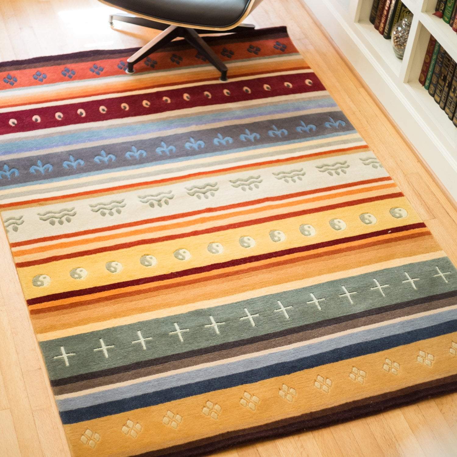 Handmade Traditional Tibetan Chuba Carpet - Authentic Wool Rug for Home Decor, Meditation Room & Cultural Gift