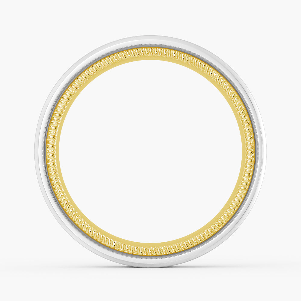 7.5mm Two Tone Matte Finish Infinity Design Men's Wedding Band Ring - Perfect for Engagement, Anniversary & Everyday Wear