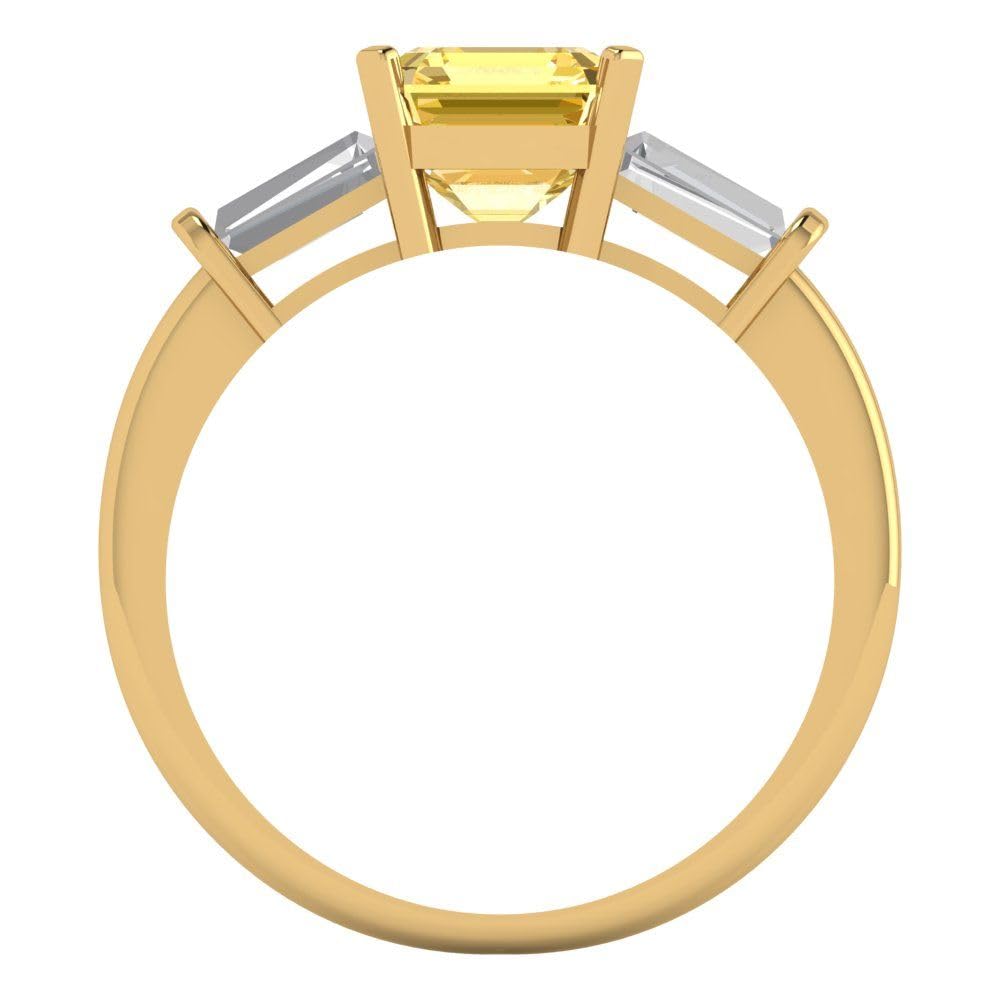 1.62ct Natural Yellow Citrine Emerald Cut Ring - 18K Gold for Engagement & Anniversary