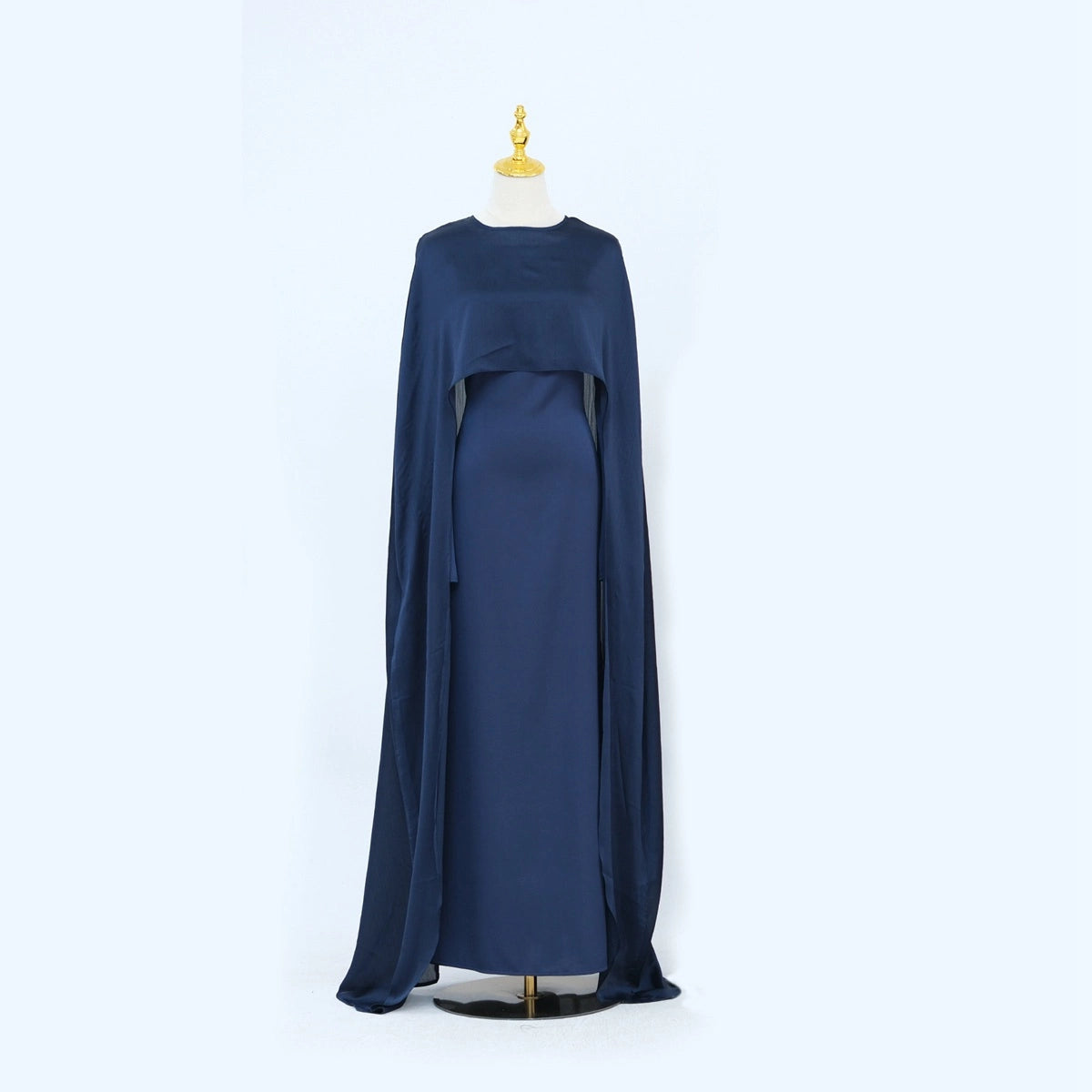 2 Pieces Set Elegant Chiffon Satin Abaya Dress for Women - Modest Islamic Prayer Dress #24920 | Perfect for Eid, Ramadan, Mosque & Special Occasions