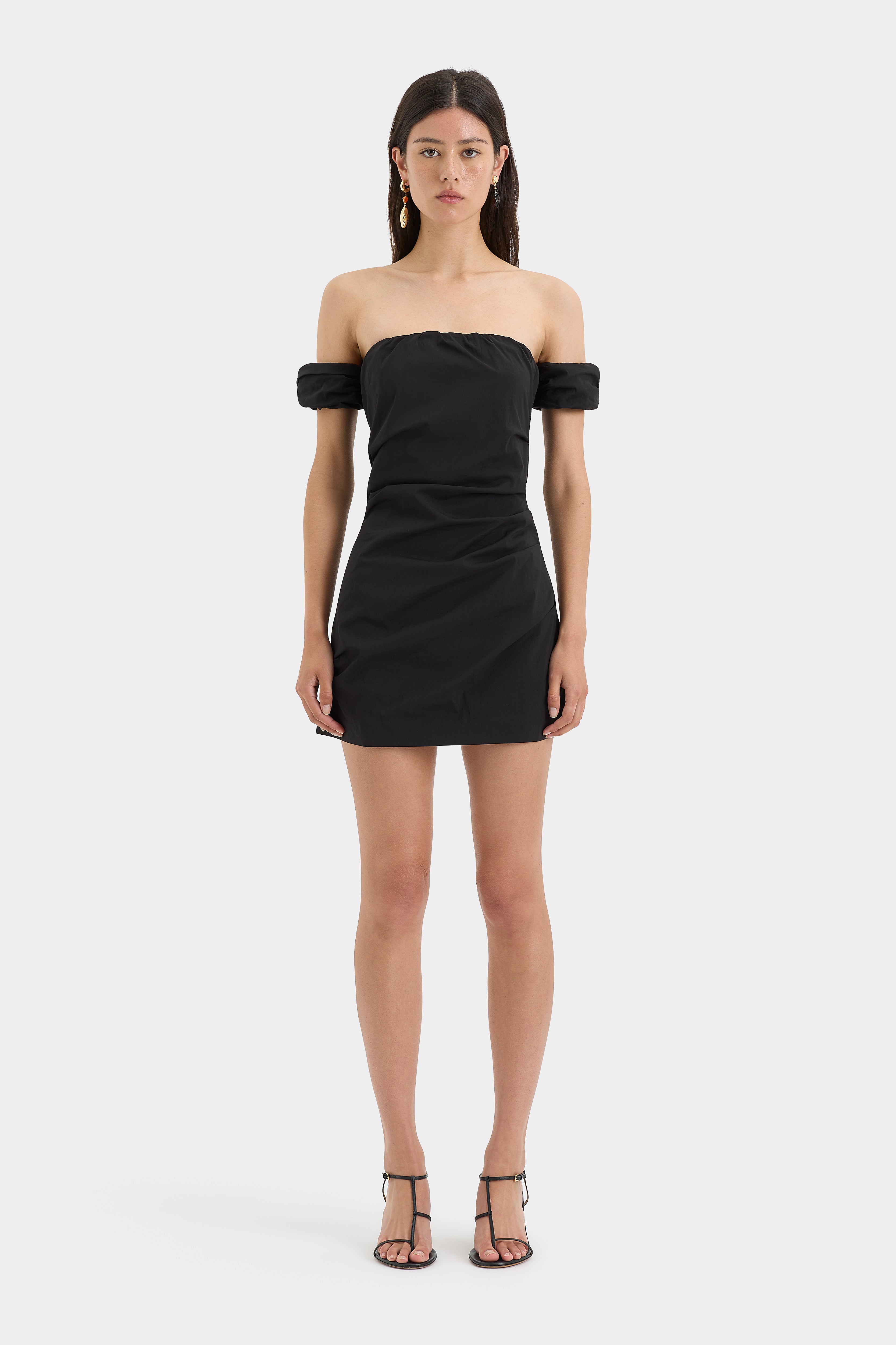 Carmen Draped Mini Dress for Women - Elegant Party & Evening Wear - Sexy Bodycon Cocktail Dress for Night Out, Club, Date Night