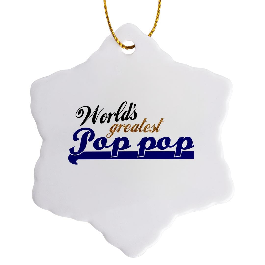 3D Rose Porcelain Snowflake Ornament - 