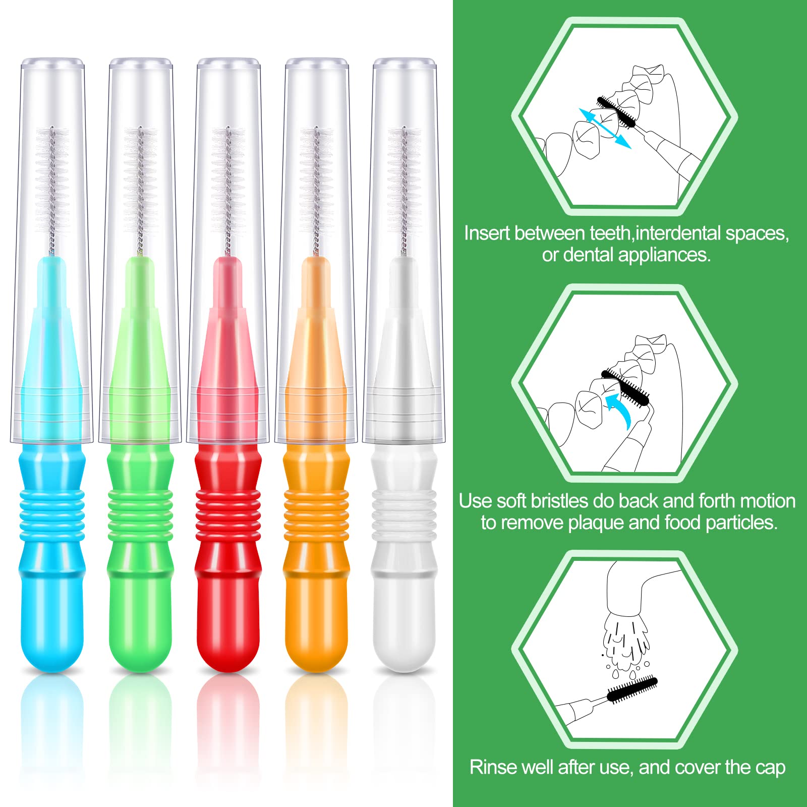 Patelai 350pc Interdental Brushes - Soft Dental Floss Picks for Teeth Cleaning (Cute Colors) - Perfect for Travel & Daily Oral Care