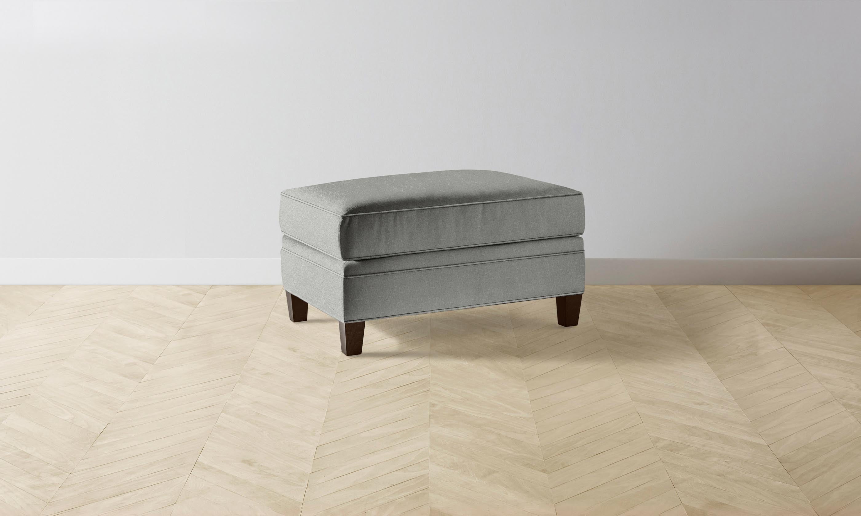 Premium Carmine Ottoman with Merino Granite Upholstery - Stylish & Comfortable Footrest for Living Room, Bedroom, or Office
