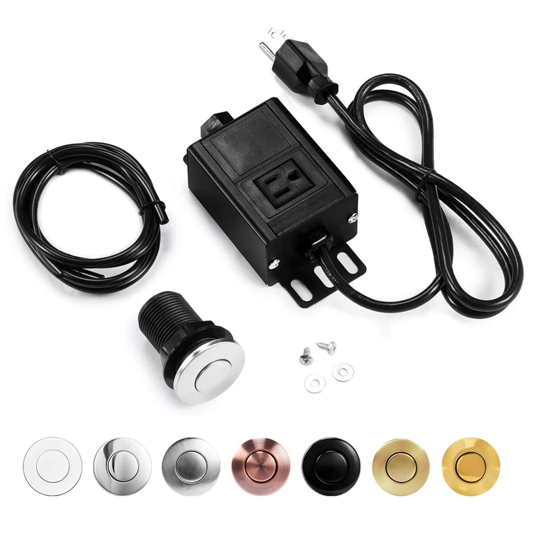 CLEESINK Garbage Disposal Air Switch Kit - Stainless Steel Sink Top Waste Disposer On/Off Button with Alloy Power Module | Replacement Parts for Food Waste Disposals | Perfect for Kitchen Sink Upgrades & Garbage Disposal Repairs