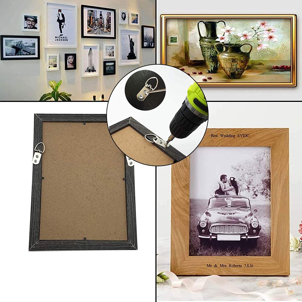 MroMax 30PCS Silver Picture Frame Buckles for Home Photo Hanging Decor