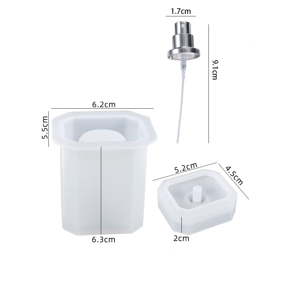 Premium Yalulu Silicone Resin Molds for Spray Bottles & Perfume Containers - Epoxy Casting Molds for DIY Toiletries, Storage Dispensers & Cosmetic Bottles (Silver) - Perfect for Crafting, Home Decor & Gift Making