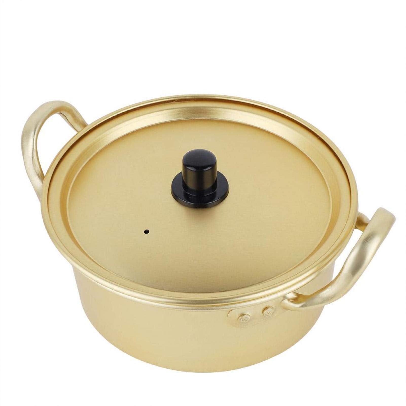 10.6 Inch Aluminum Ramen Pot with Lid - Korean Hot Pot Noodle Cooker, Soup & Stockpot for Stove Top Cooking | Perfect for Ramen, Udon, Shin Black Noodle & Home Meal Prep