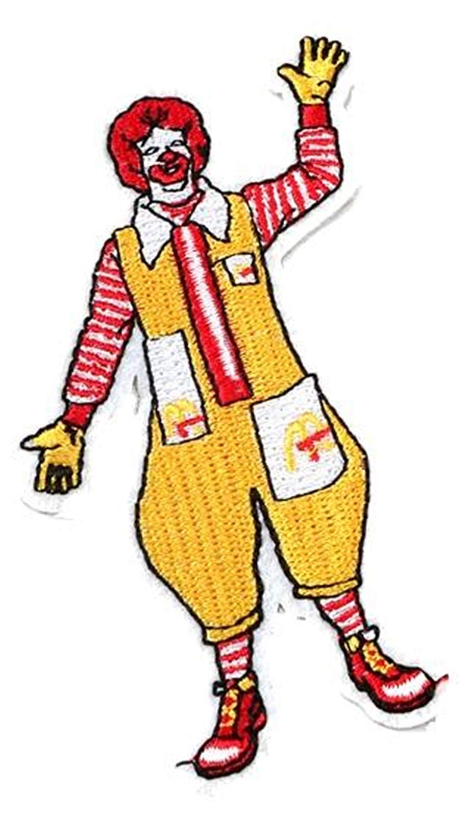 Fast Food Clown Embroidered Iron-On Patch 3.5 Inch - Perfect for DIY Jackets, Hats & Backpacks | Custom Costume & Cosplay Accessories