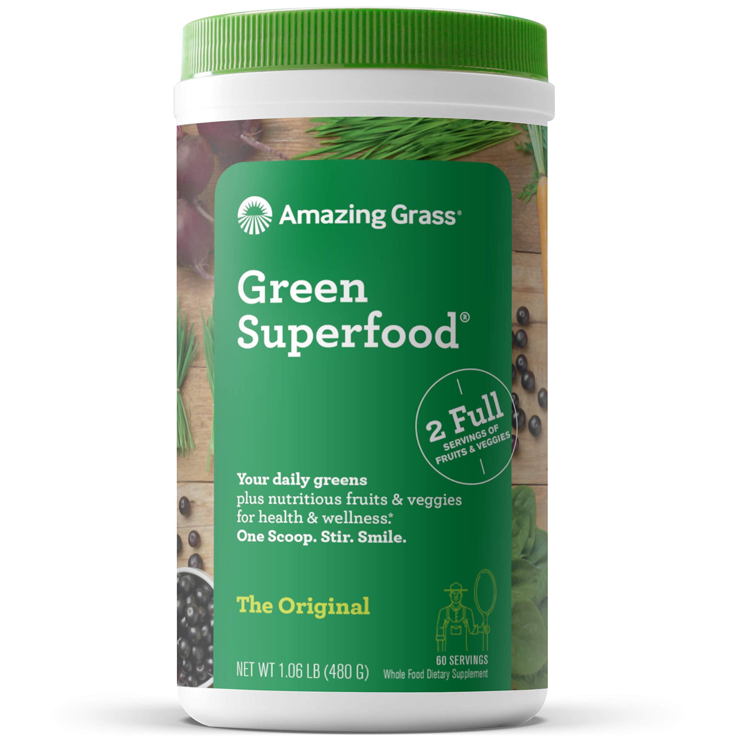 Organic Superfood Greens Powder - Amazing Grass Greens Blend with Detox & Digest Support | Boost Energy, Immunity & Gut Health | Perfect for Smoothies, Juices & Daily Wellness