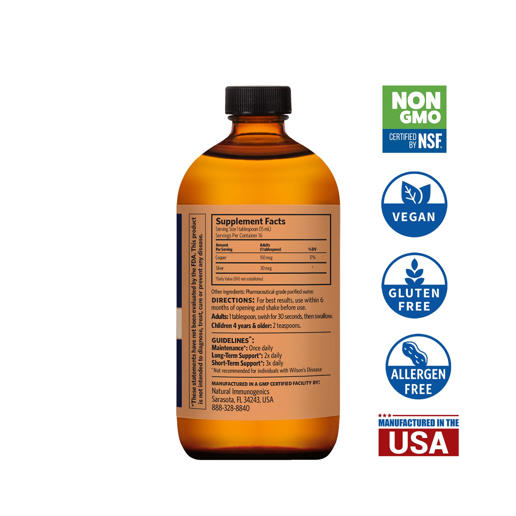 Sovereign Copper Bio-Active Copper Hydrosol Spray - 8oz (240ml) | Natural Skin Care & Immune Support | Perfect for Daily Facial Mist & Wellness Routine