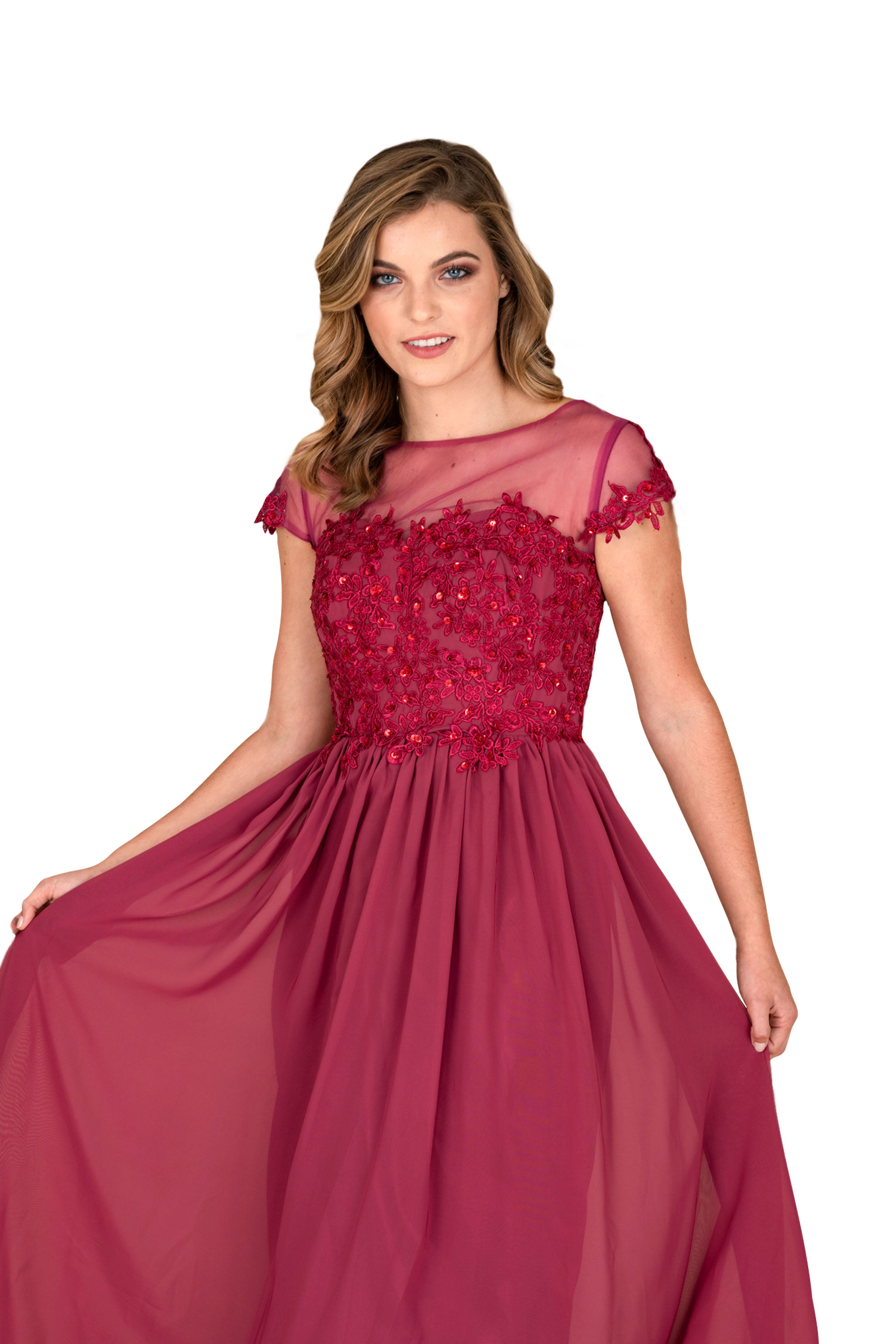 Elegant Women's Chiffon Flare Formal Gown - Perfect for Evening Parties, Prom, Wedding & Special Occasions