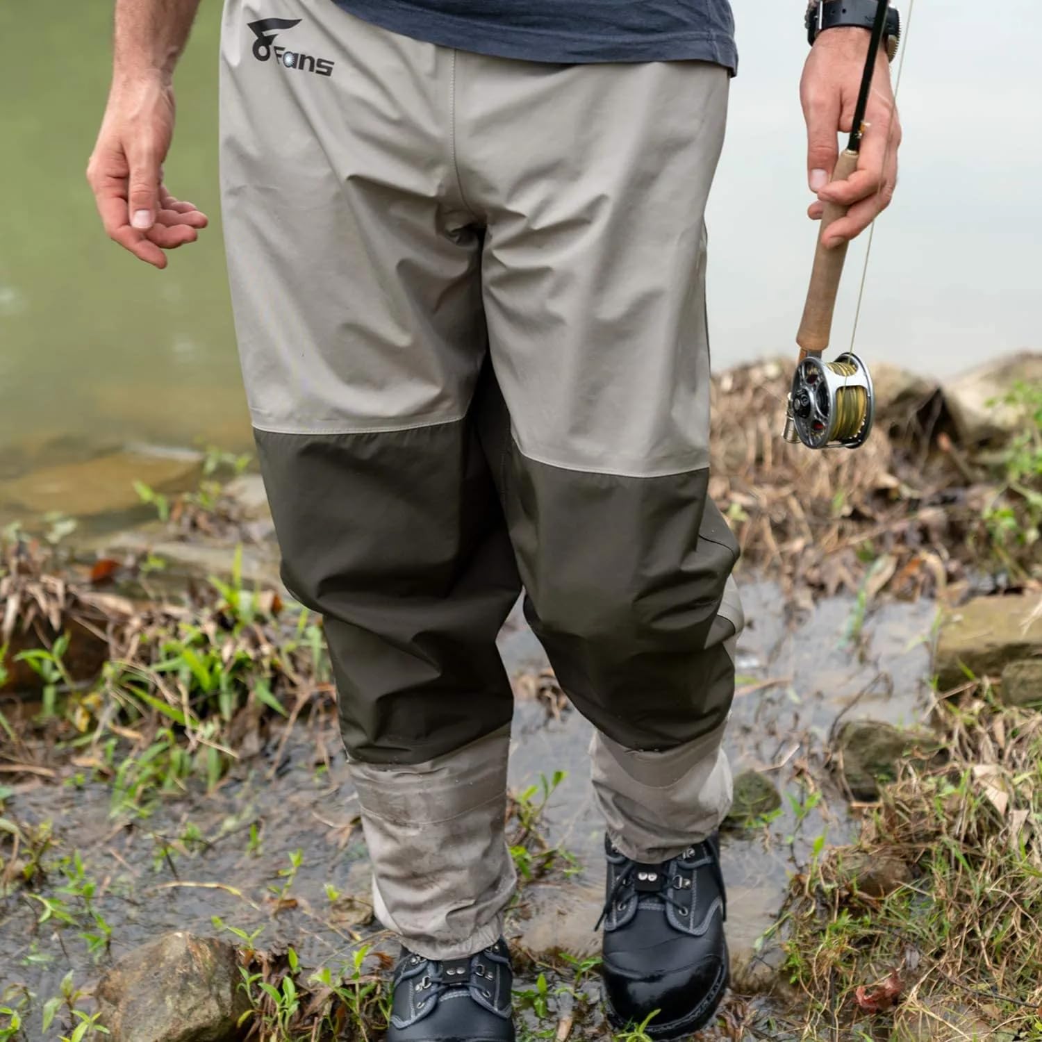 8-Pack Unisex Waterproof Waist Waders - 3-Layer Breathable Insulated Stockingfoot Wading Pants for Fishing, Kayaking & Outdoor Water Activities | Durable for Men & Women | Perfect for Fly Fishing, River Trekking & Cold Weather Adventures