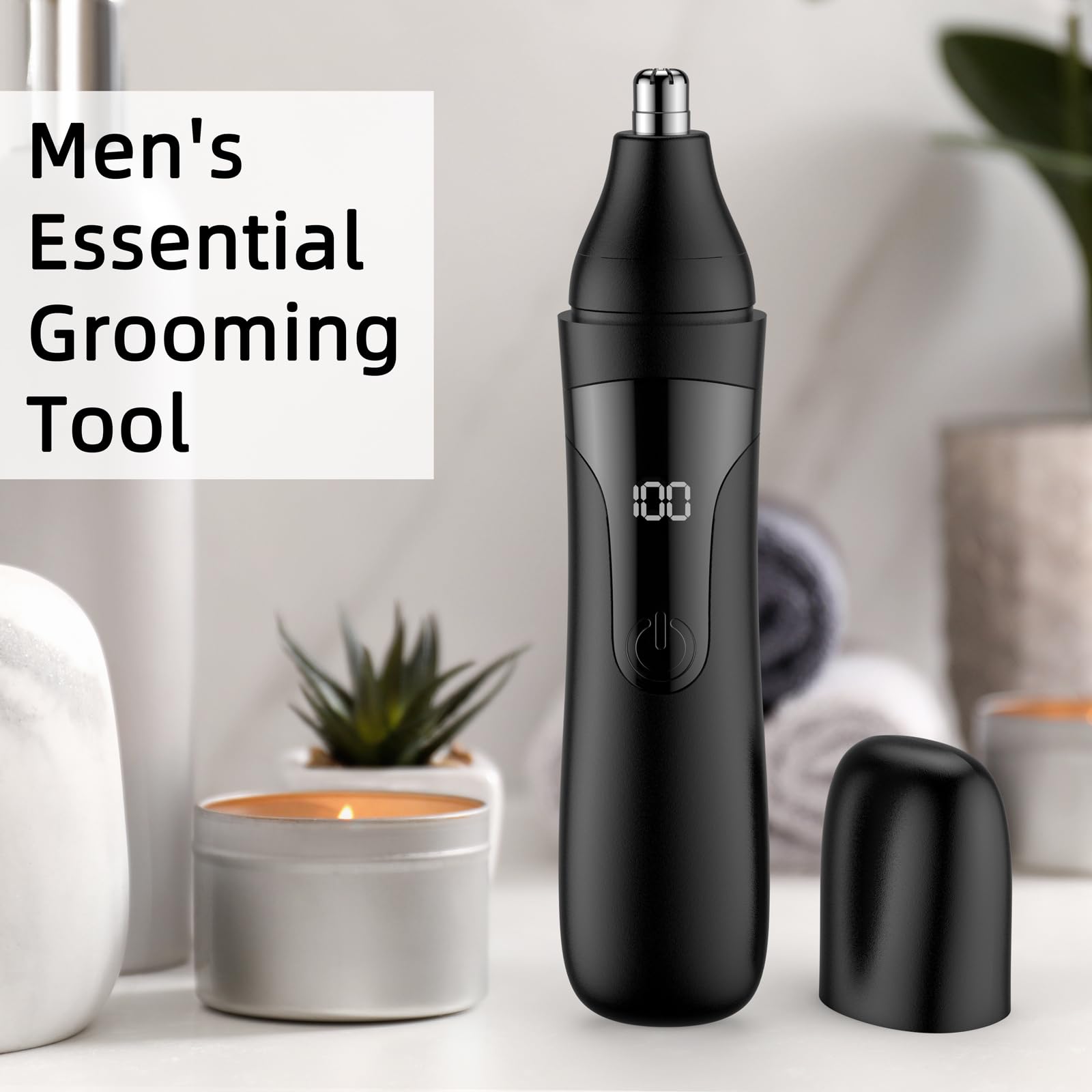 Rechargeable Painless Nose Hair Trimmer - Professional Dual Edge Blade for Nose, Ear & Eyebrow Grooming - Easy Clean & Wash - Perfect for Travel & Daily Personal Care