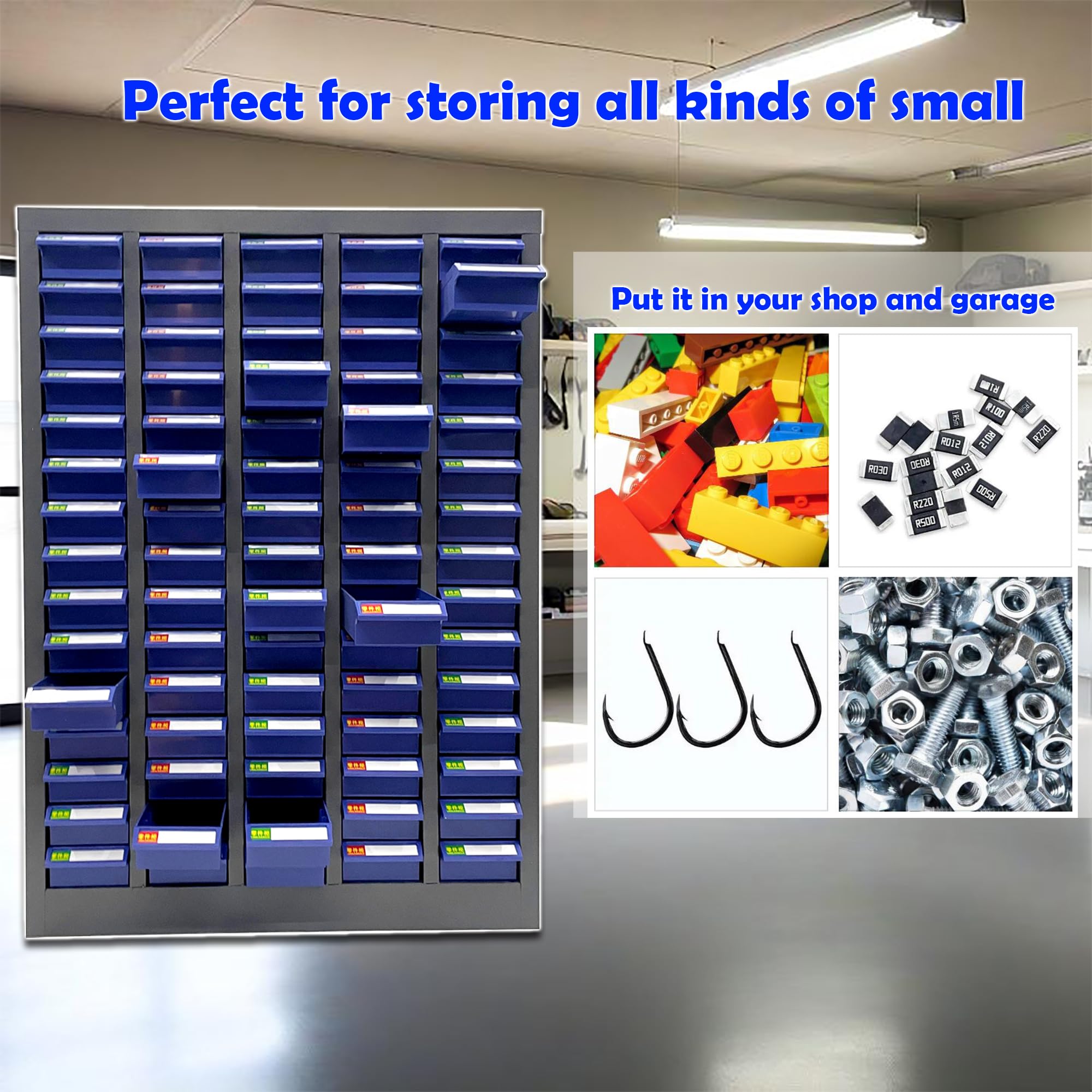 TechTongda 75-Drawer Steel Bolt & Nut Organizer - Durable Hardware Storage for Workshops