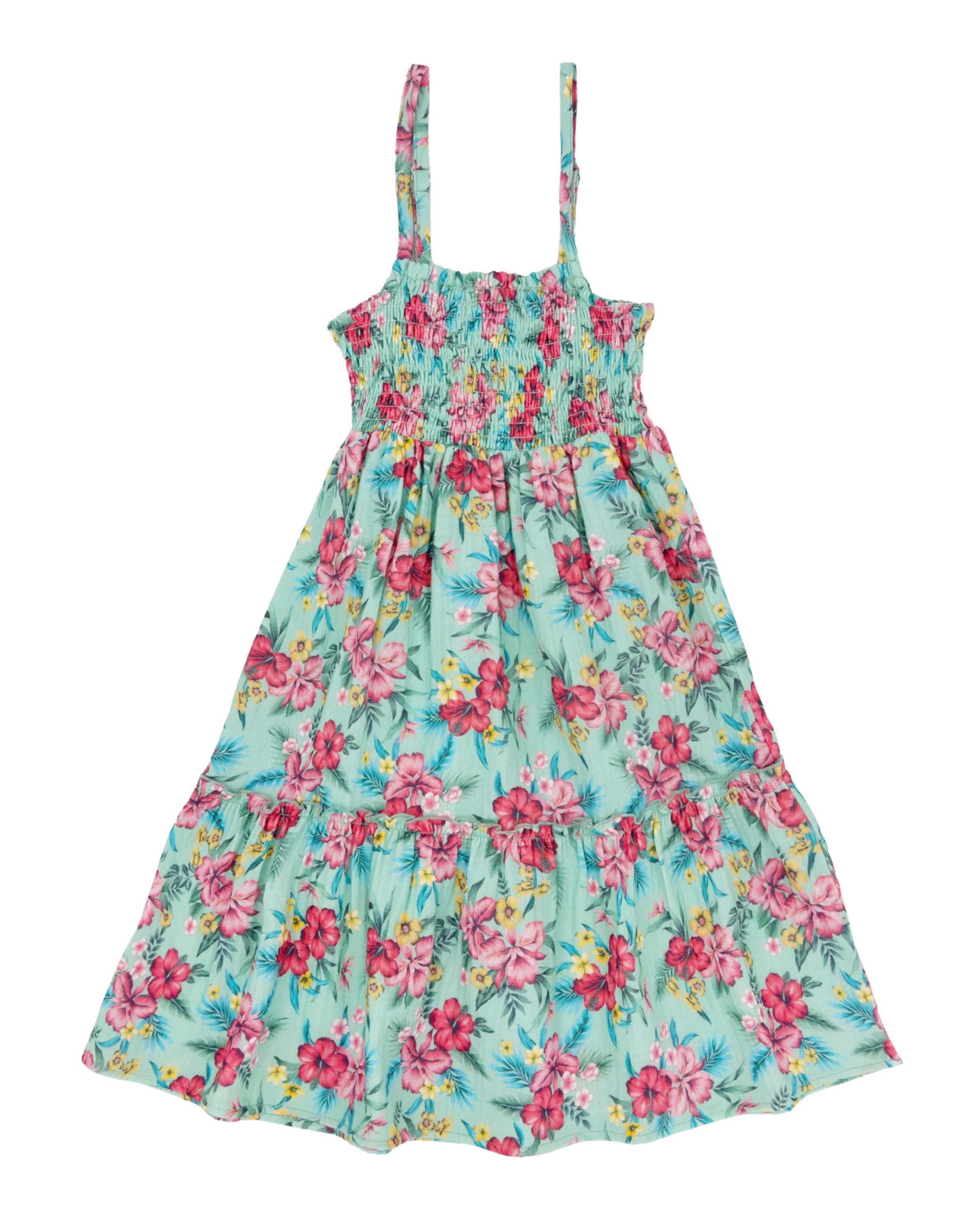 Girls' Marina Smocked Dress - Floral Summer Sundress for Toddlers & Kids - Perfect for Beach, Party & Outdoor Play