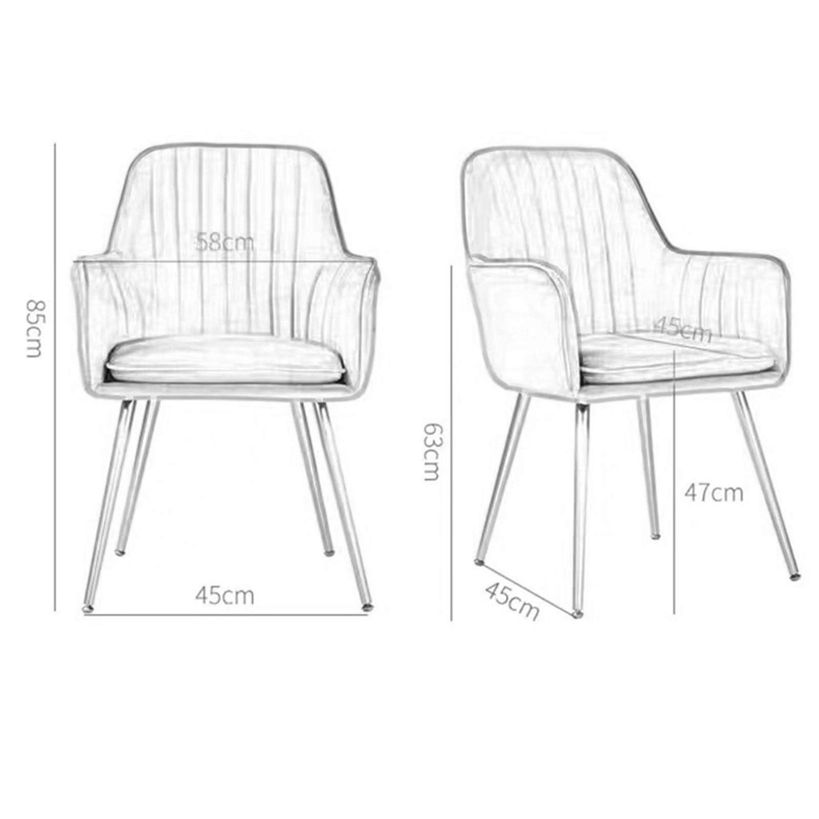 Elegant Upholstered Dining Chairs Set of 2 - Wrought Iron Legs, Comfortable Side Chairs for Kitchen, Dining Room, Living Room & Bedroom (Khaki) | Perfect for Family Gatherings & Home Decor