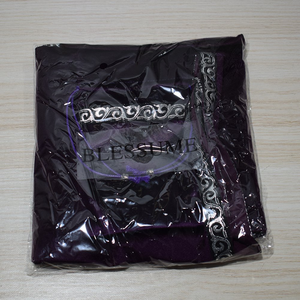 BLESSUME Purple Velvet Tarot Altar Cloth with Pouch - 24.4 x 24.4 Inch Wiccan Divination Table Cover for Tarot Reading, Rituals & Spiritual Practices