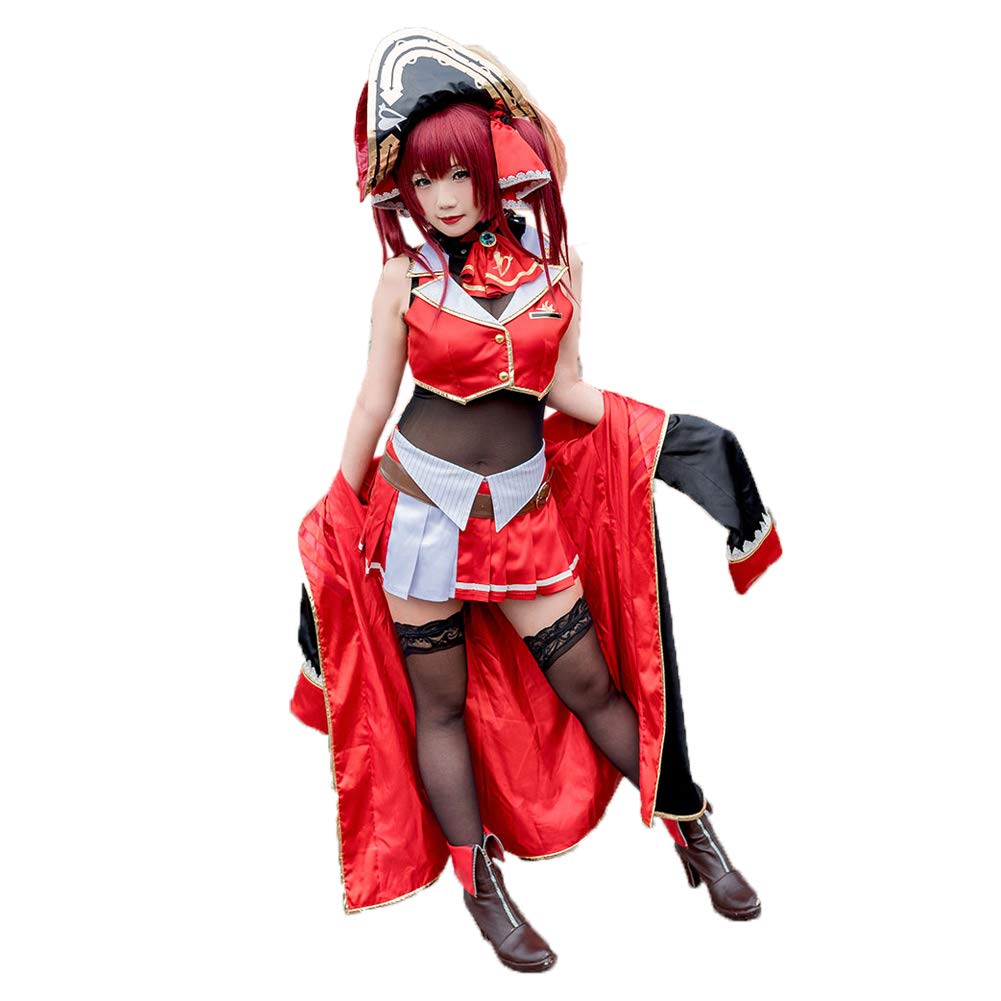 Houshou Marine Cosplay Costume - Anime VTuber Hololive Uniform Outfit for Christmas & Halloween Cosplay Events, Anime Conventions, and Themed Parties