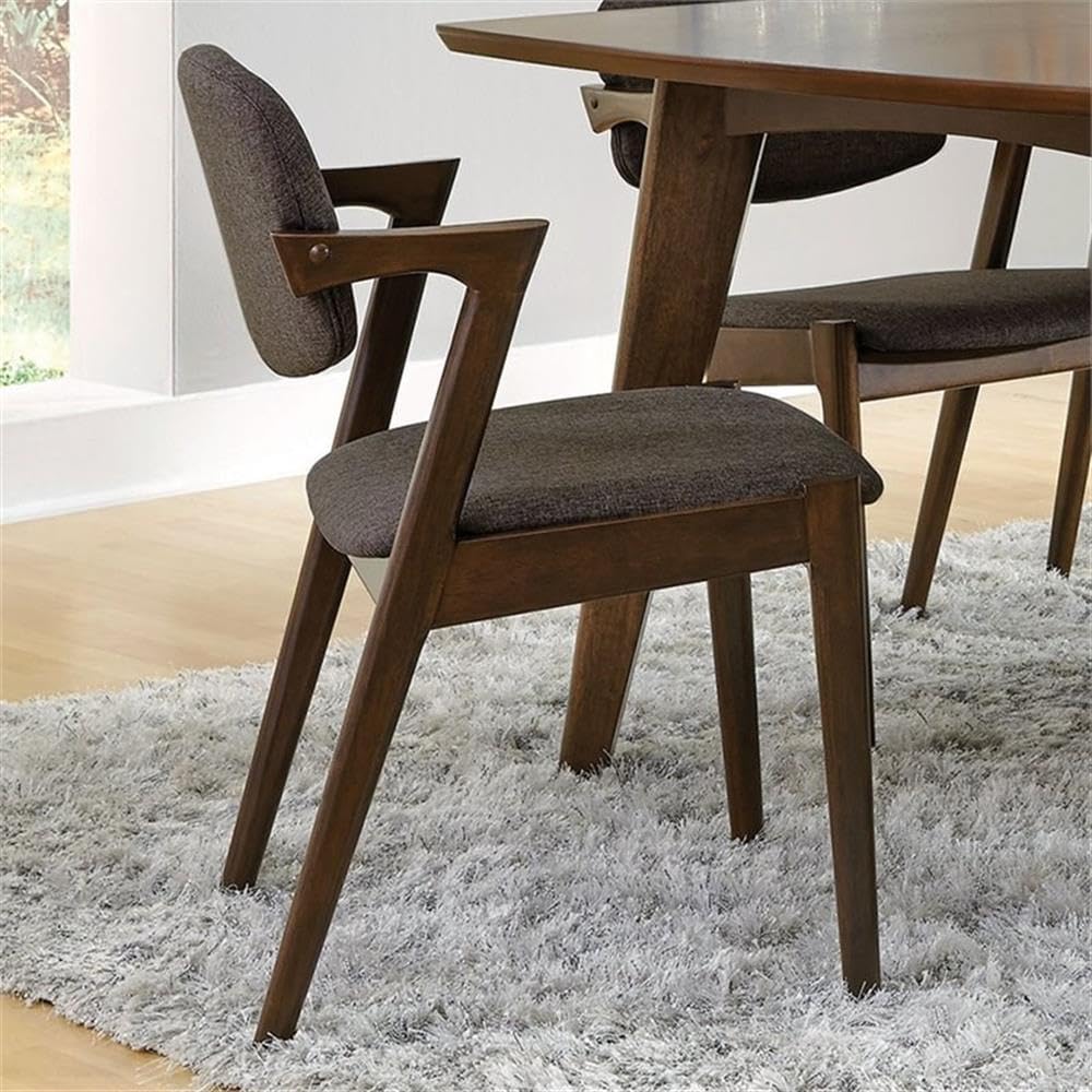 Allora 18 Inch Wooden Dining Chairs Set of 2 - Gray & Dark Walnut Finish Side Chairs for Kitchen, Dining Room, Breakfast Nook - Solid Wood Construction with Comfortable Seat